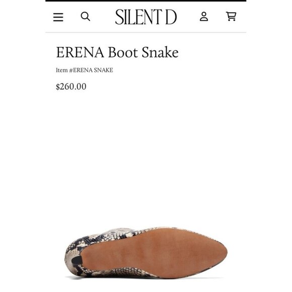 NWT Size US 5-5.5 (EU 36) - Silent D Erena Kitten-Heel Boots snake (NWT US$ 260) - Picture 4 of 16